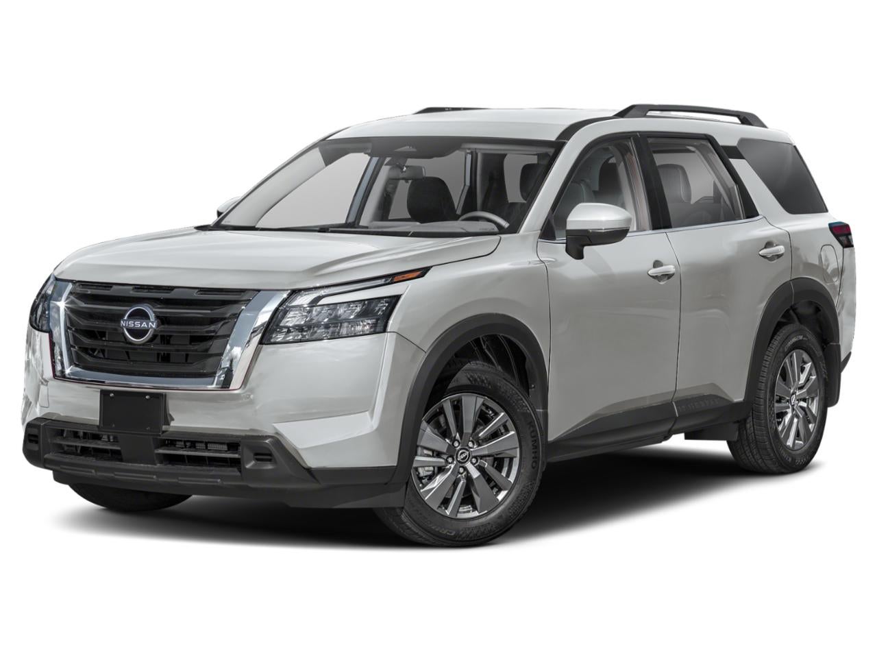 2025 Nissan Pathfinder SV 4WD in Brilliant Silver Metallic — front three-quarter view