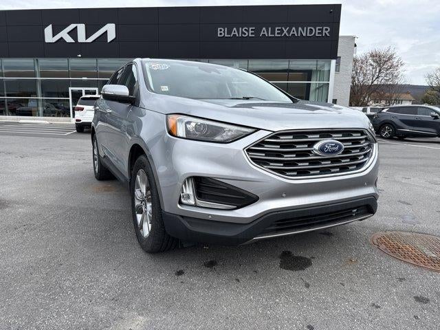 2022 Ford Edge Titanium AWD in Iconic Silver Metallic — front three-quarter view