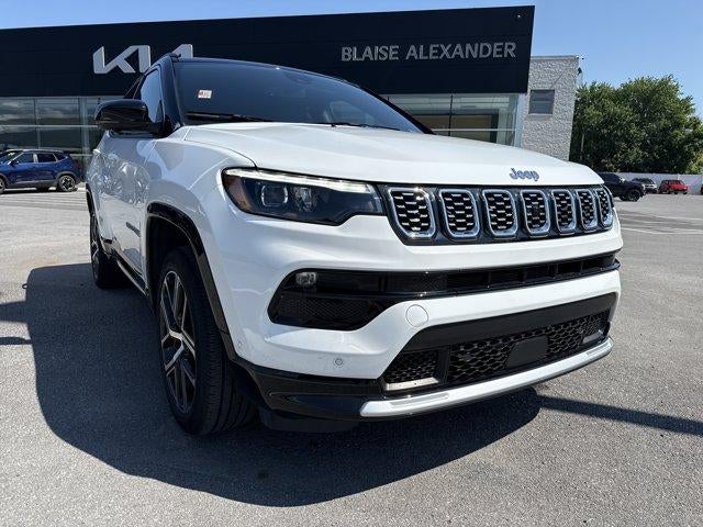 2025 Jeep Compass Limited 4x4 in Bright White Clearcoat — front three-quarter view