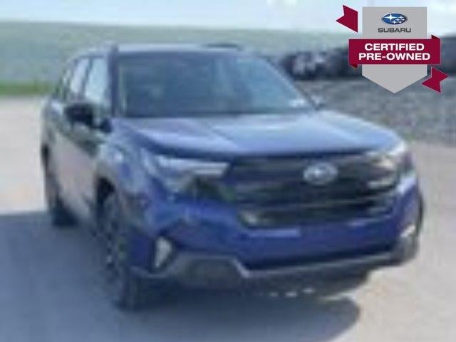 2026 Subaru Forester Sport AWD in Sapphire Blue Pearl — front three-quarter view