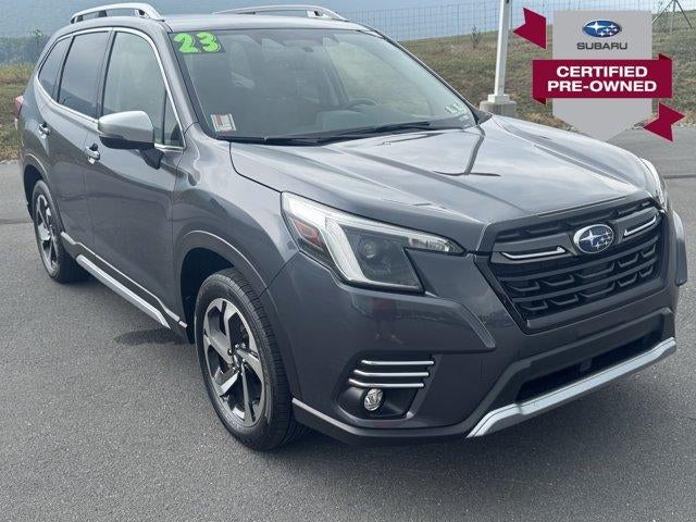 2023 Subaru Forester Touring CVT in Magnetite Gray Metallic — front three-quarter view