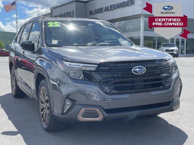 2025 Subaru Forester Sport AWD in Magnetite Gray Metallic — front three-quarter view
