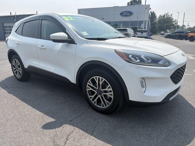 2022 Ford Escape SEL AWD in Star White Metallic Tri-Coat — front three-quarter view