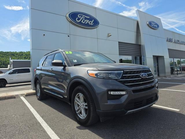 2023 Ford Explorer XLT 4WD in Carbonized Gray Metallic — front three-quarter view